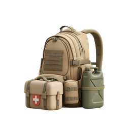 Tactical Backpack with First Aid Kit and Water Can