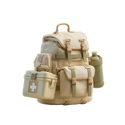 Tactical Backpack with Medical Kit Icon | Survival Gear