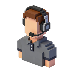 Icono de personaje Voxel de operador táctico - Agente militar 3D