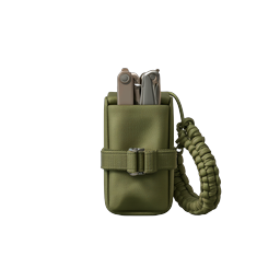 Tactical Olive Green Multi-Tool Pouch with Paracord Strap