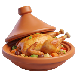 Traditional Moroccan Tagine with Roasted Chicken Icon