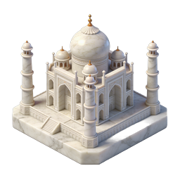 Taj Mahal 3D Marble Model Icon | World Wonder