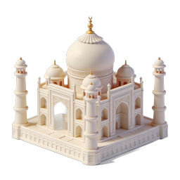 Icona del Taj Mahal – monumento indiano iconico illustrazione 3D