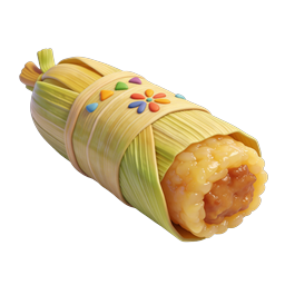 Colorful 3D Tamale Icon - Mexican Cuisine Illustration