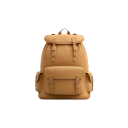 Tan Adventure Backpack Realistic 3D Icon