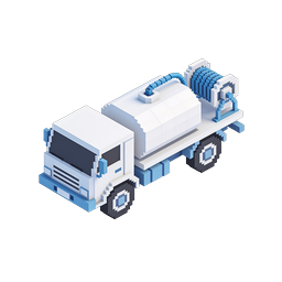 Voxel Tanker Truck Icon - Isometric 3D Design
