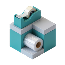 Tape Dispenser with Bubble Wrap Box Icon
