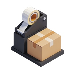 Klebebandabroller & Versandkarton Icon | Isometrisches 3D