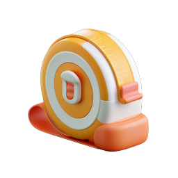 3D Tape Measure Icon for Construction & DIY Projects