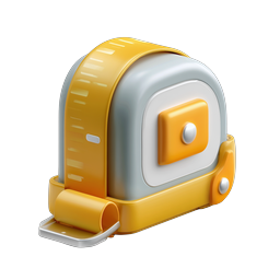 3D Tape Measure Icon | Measurement Tool PNG | Clay Style