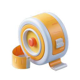 3D Clay Tape Measure Icon | Construction Tool