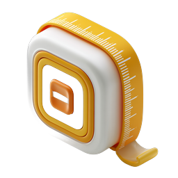 3D Tape Measure Icon - Measurement Tool Design