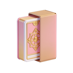 Ornate Tarot Card Deck 3D Icon for Mystical Apps