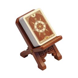 Ornate Tarot Cards on Wooden Stand Icon