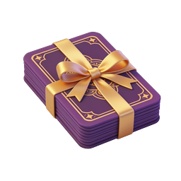 Mystical Tarot Cards with Gold Bow Icon - Premium 3D