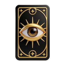 Mystical Tarot Eye Card Icon - Premium 3D Gold Design