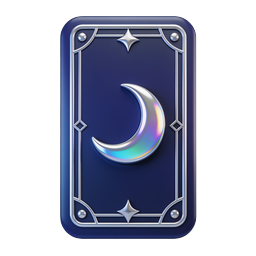 Mystical Tarot Moon Card Icon - Iridescent Crescent Design