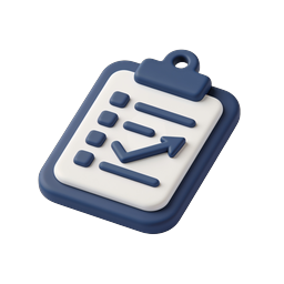 3D Clay Task Checklist Clipboard Icon