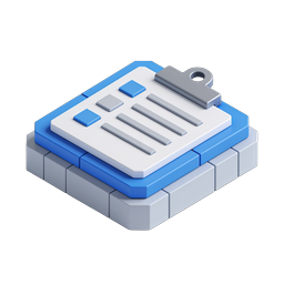 3D Isometric Task Checklist Icon - Stack of Documents
