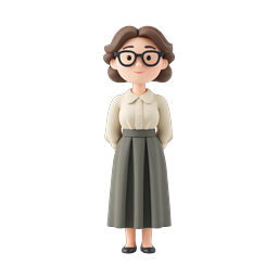 Freundliche Lehrerin 3D Clay Character Icon