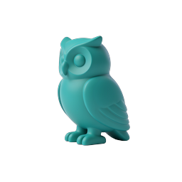 Teal Clay-Style Owl 3D Icon | Cute Nature Design