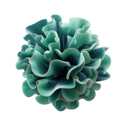 Teal Coral Bloom 3D Realistic Nature Icon