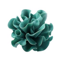 Teal Coral Flower Isometric 3D Icon