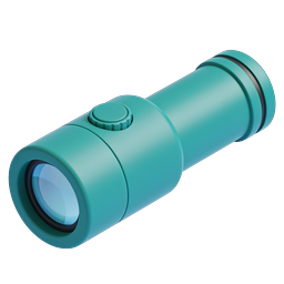Teal Flashlight Icon - 3D Rendered Torch Illustration