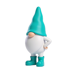 Cute Teal Gnome 3D Character Icon