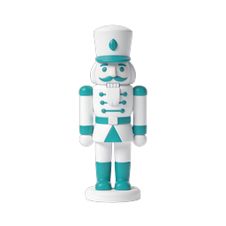 Teal Nutcracker Toy Soldier 3D Clay Icon