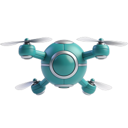Teal Quadcopter Drone 3D Icon - Modern UAV Design