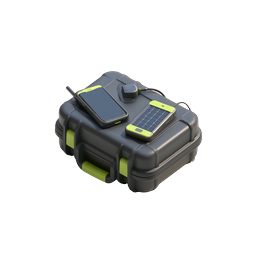 Rugged Tech Equipment Case with Phone and Solar Panel