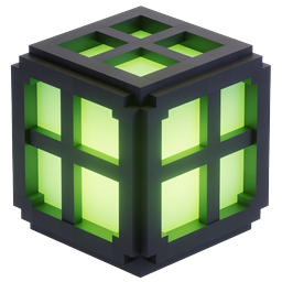 Glowing Tech Cube Isometric Icon - Futuristic Digital Asset