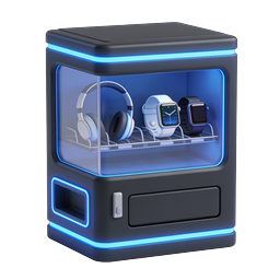Futuristic Tech Vending Machine Icon | Neon Gadgets