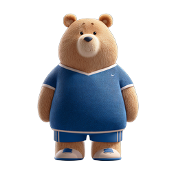 Cute Teddy Bear Athlete 3D Icon