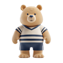 Cute 3D Teddy Bear Character Icon