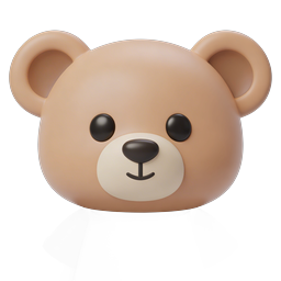 Cute 3D Teddy Bear Icon - Adorable Clay Style Mascot