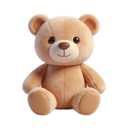 Cute Teddy Bear Icon - Adorable Plush Toy 3D Render