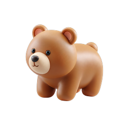 Cute Teddy Bear 3D Icon - Adorable Clay-Style Design
