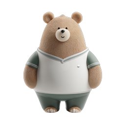 Cute Teddy Bear in Sailor Outfit 3D Character Icon