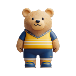 Cute Teddy Bear Sports Mascot Icon | 3D Character