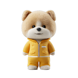 Cute Teddy Bear in Yellow Tracksuit 3D Icon