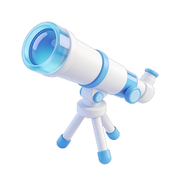3D Telescope Icon - Astronomy & Space Exploration