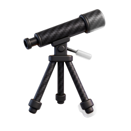 Carbon Fiber Telescope Icon - Realistic 3D Astronomy Symbol