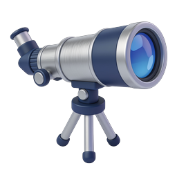 3D-Teleskop-Icon - Astronomie & Weltraumbeobachtung