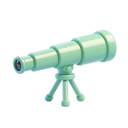 Mint Green Telescope 3D Illustration Icon