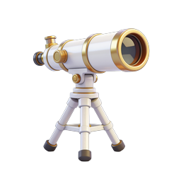 3D Telescope on Tripod Icon - Astronomy & Science