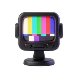3D Television Test Pattern Icon - Color Bars Display