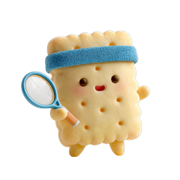 Cute Tennis Cracker Character Clay Style Icon