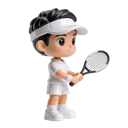 Tennis Player Character Icon - 3D Sports Illustration
